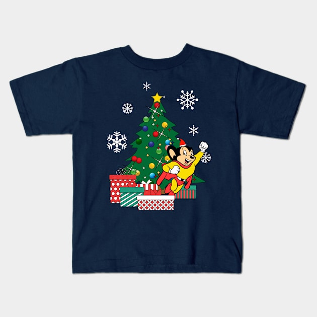 Mighty Mouse Around The Christmas Tree Kids T-Shirt by Nova5